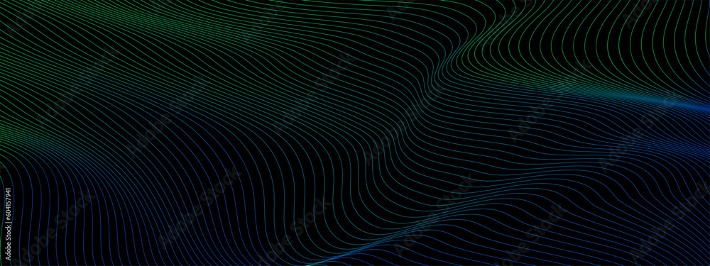 abstract wave technology background with gradient color lines