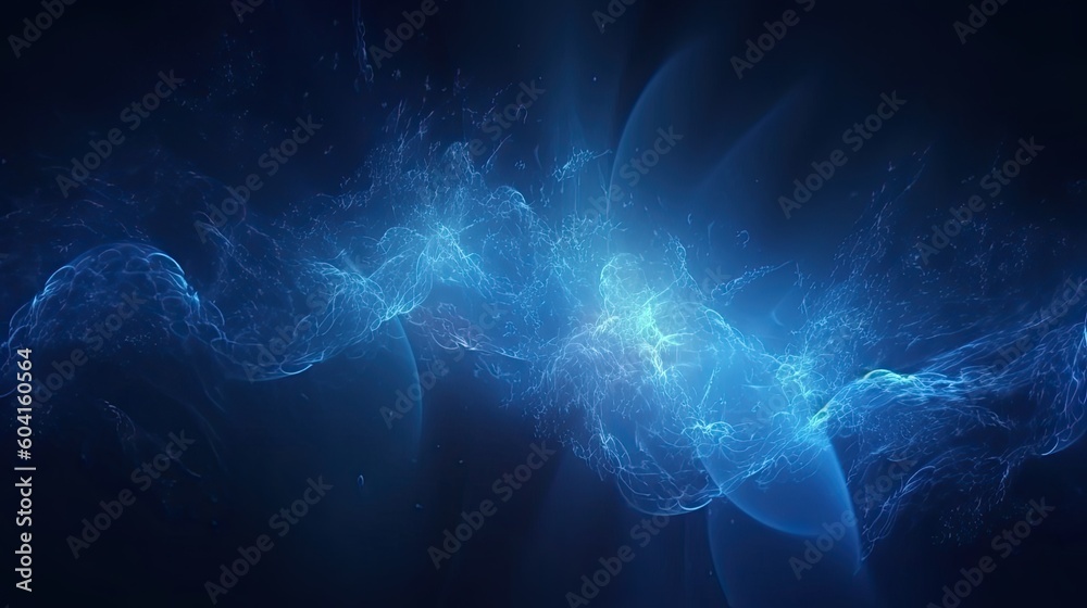 Blue power energy abstract background. Generative AI Blue power energy abstract background. Generative AI