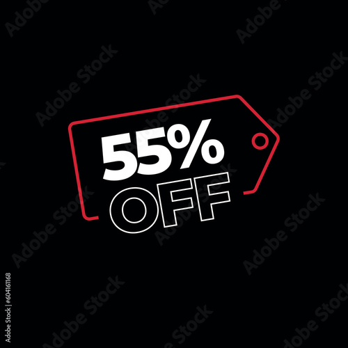 55% off discount price tag
tag for offers and sales