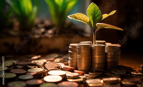 Growing Prosperity: Money Tree Symbolizing Financial Security, Savings, and the Growth of Life's Wealth photo