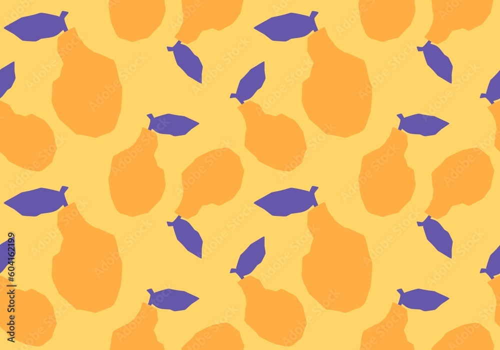 Abstract summer geometric fruit seamless cartoon pears pattern for fabrics and kids clothes print and packaging