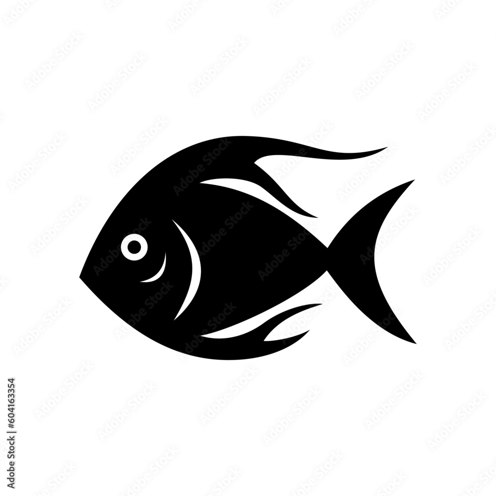 Fish icon. Black silhouette of fish. Vector illustration Fish icon. Black silhouette of fish. Vector illustration