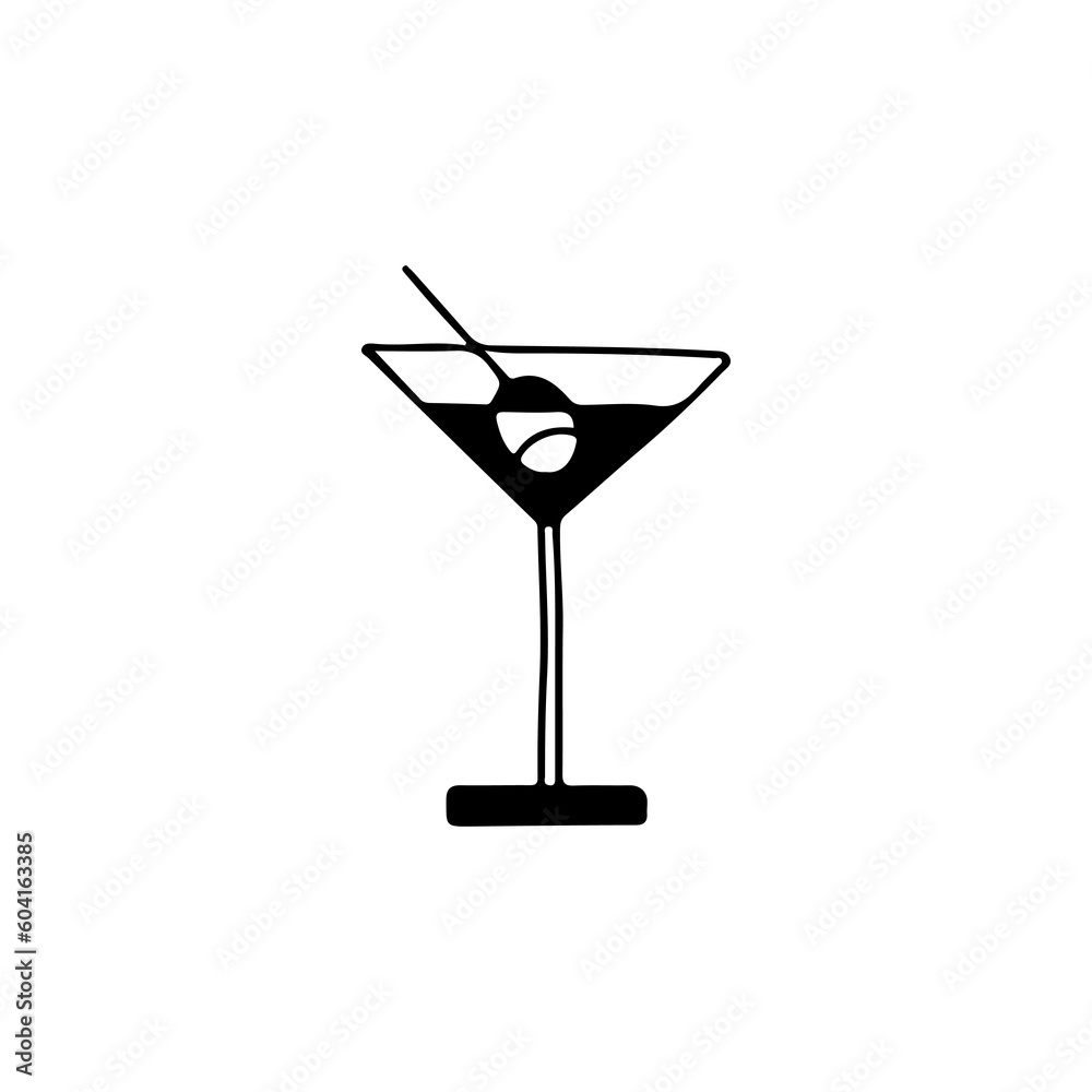 Vector illustration of doodle cocktail