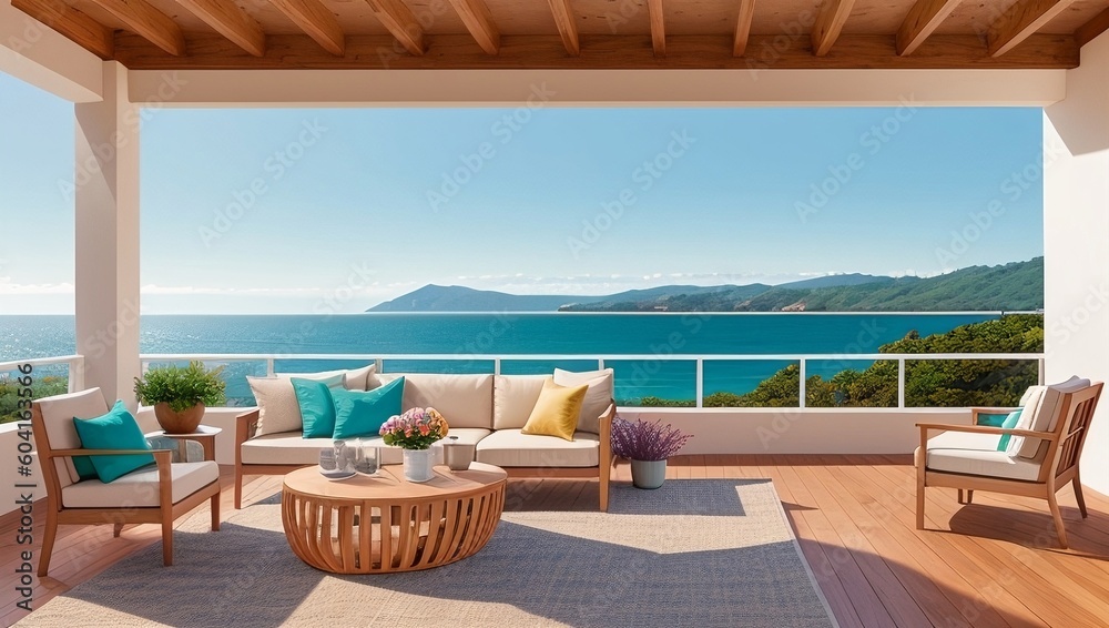 Fototapeta premium Terrace, generative AI