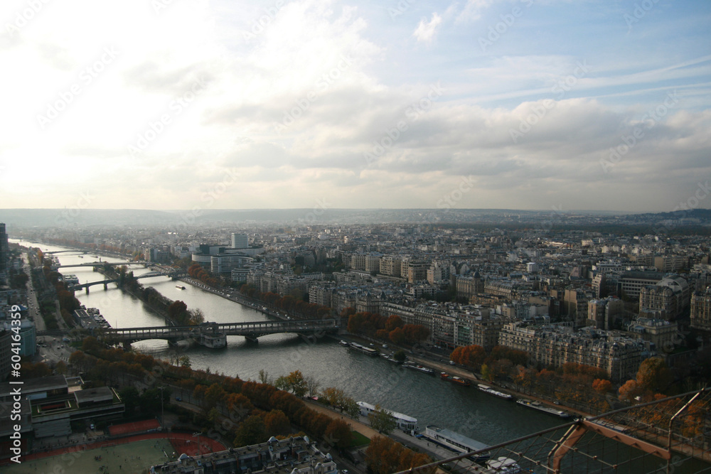 Paris panorama, France, European cityscape, streets landscape