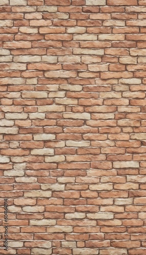 Brick background texture seamless pattern. Seamless brick masonry. Brick wall seamless illustration background. Generative AI