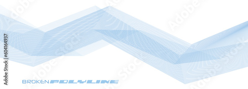 Bluish complicated polyline with moire effect. Vector graphics