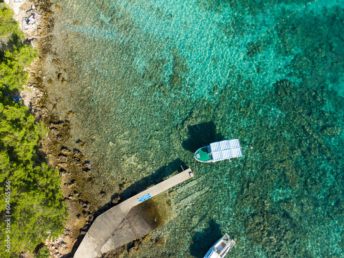 Island Korcula from above in southern Croatia photo