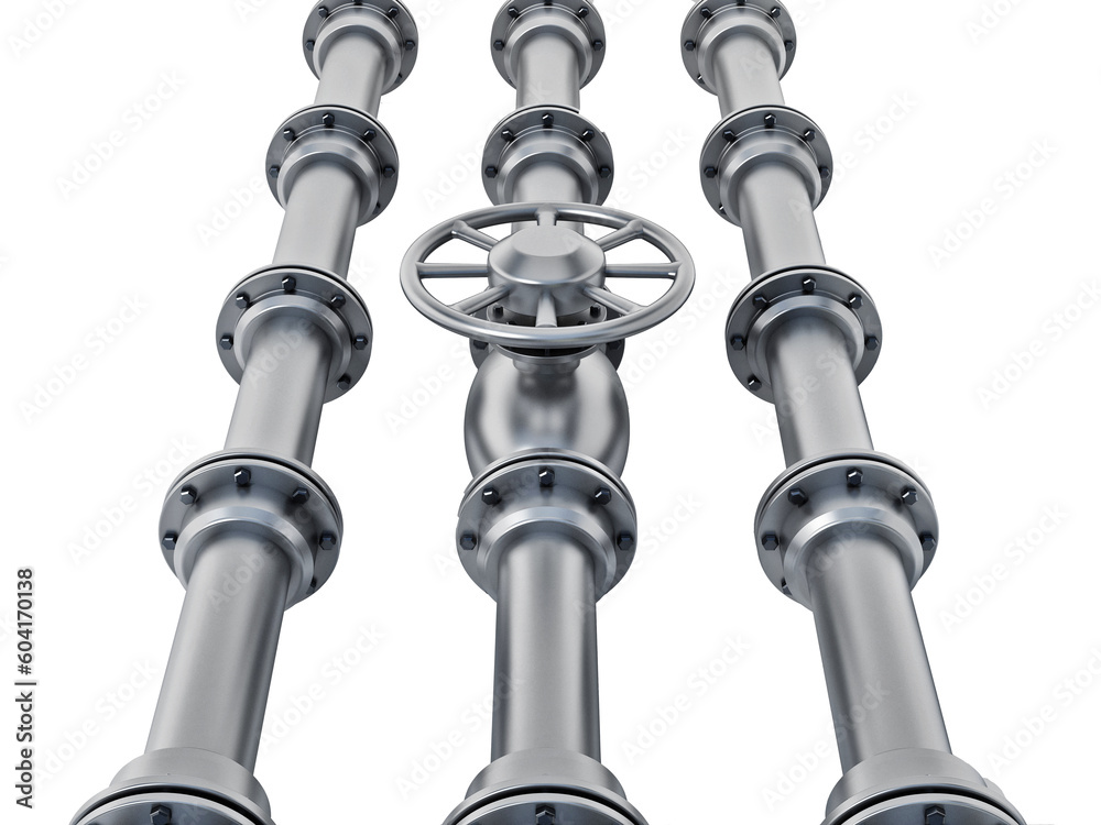 Oil pipeline isolated on transparent background. 3D illustration Oil pipeline isolated on transparent background. 3D illustration