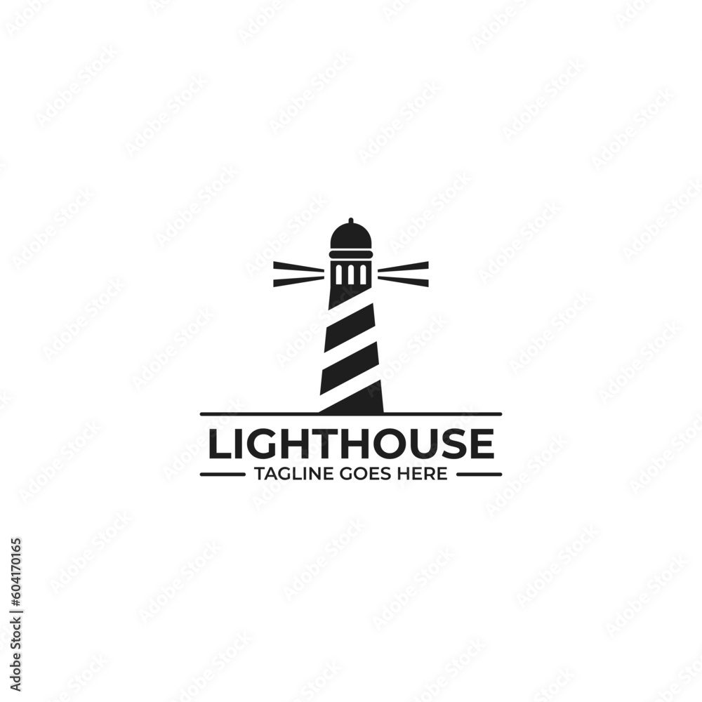 Flat lighthouse logo design vector illustration idea Flat lighthouse logo design vector illustration idea