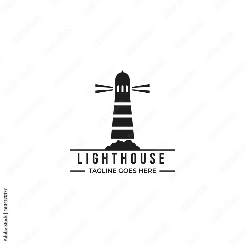Flat lighthouse logo design vector illustration idea Flat lighthouse logo design vector illustration idea