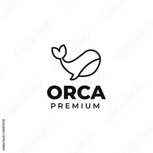 Flat orca whale logo design vector concept illustration idea