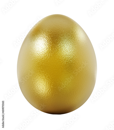 Shiny golden eggs isolated on transparent background. 3D illustration