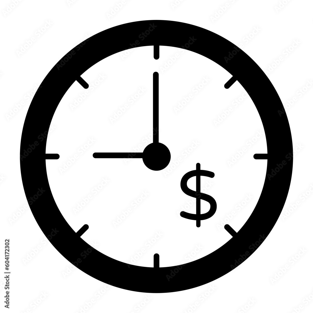 Money Time Glyph icon Money Time Glyph icon