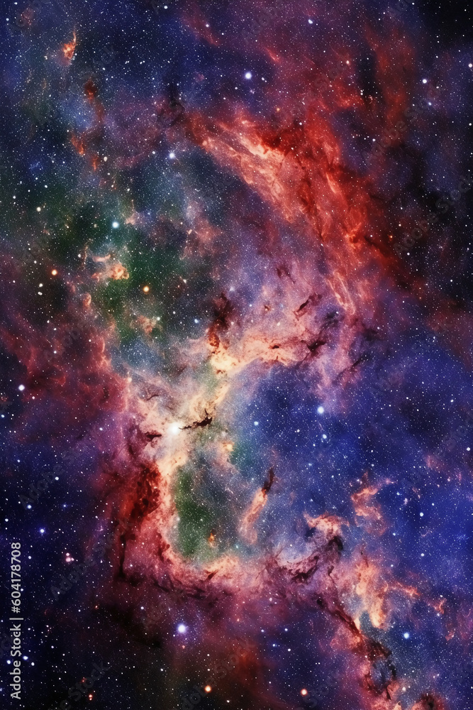 Fototapeta premium A celestial dance of swirling galaxies, a vast expanse of space. AI generative