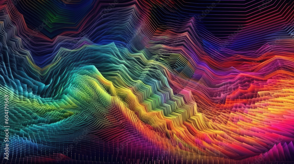 Fototapeta premium energy flow of rainbow hz frequency - by generative ai