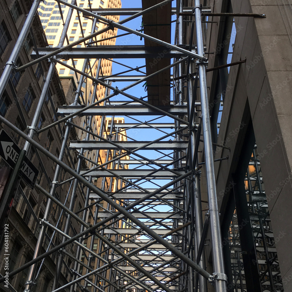 Scaffolding on buildings in Manhattan, New York City, USA Scaffolding on buildings in Manhattan, New York City, USA