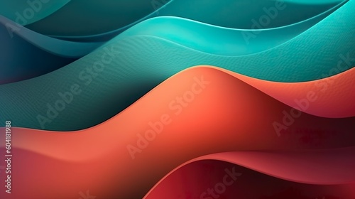 Abstract Turquoise and Coral Web Banner, Gradient Background with a Grainy Texture Effect