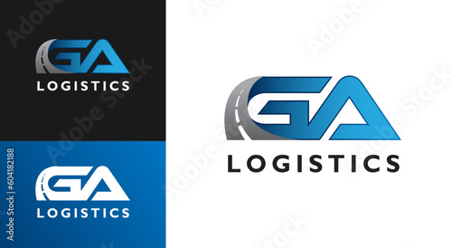 GA Logistics highway logo template