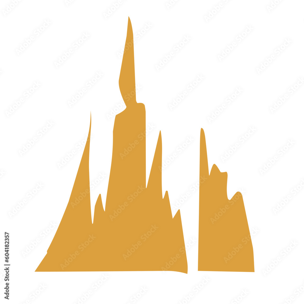 Flat style stalagmite illustration 