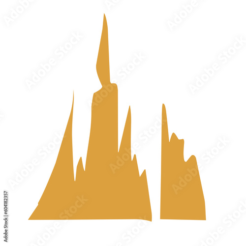 Flat style stalagmite illustration 