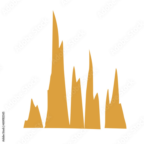 Flat style stalagmite illustration 