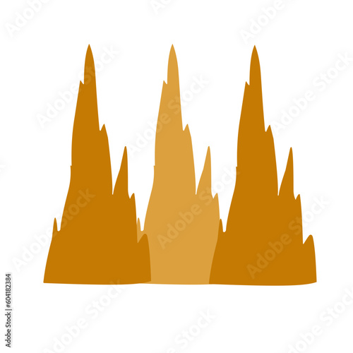 Flat style stalagmite illustration 