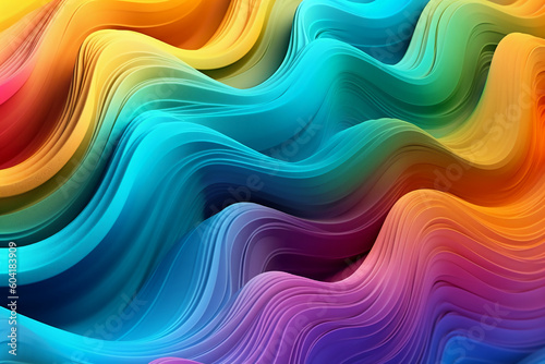 Colorful abstract wavy style background wallpaper. AI generative
