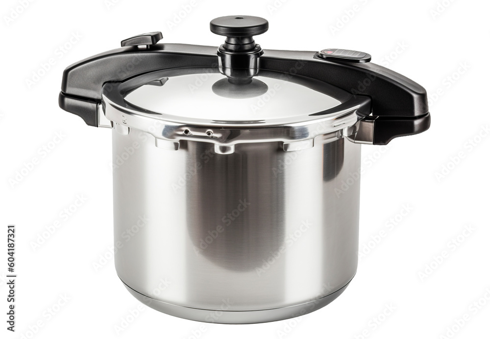 Pressure cooker on transparent background. Generative AI. Pressure cooker on transparent background. Generative AI.