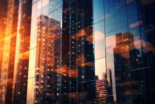 Abstract business background of a glass skyscraper. AI generated, human enhanced