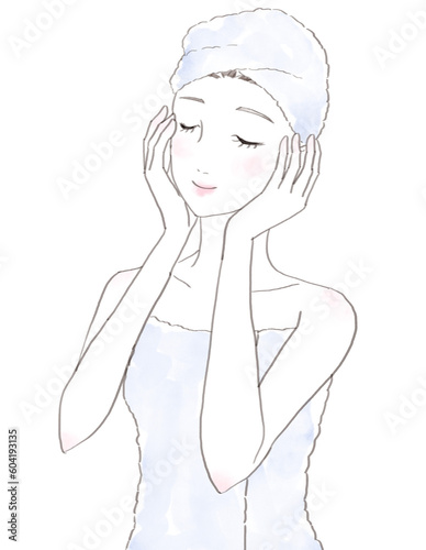 お風呂上がりの女性