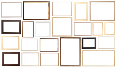 Set of many different frames isolated on white