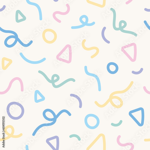 colorful cute memphis background, abstract seamless pattern vector