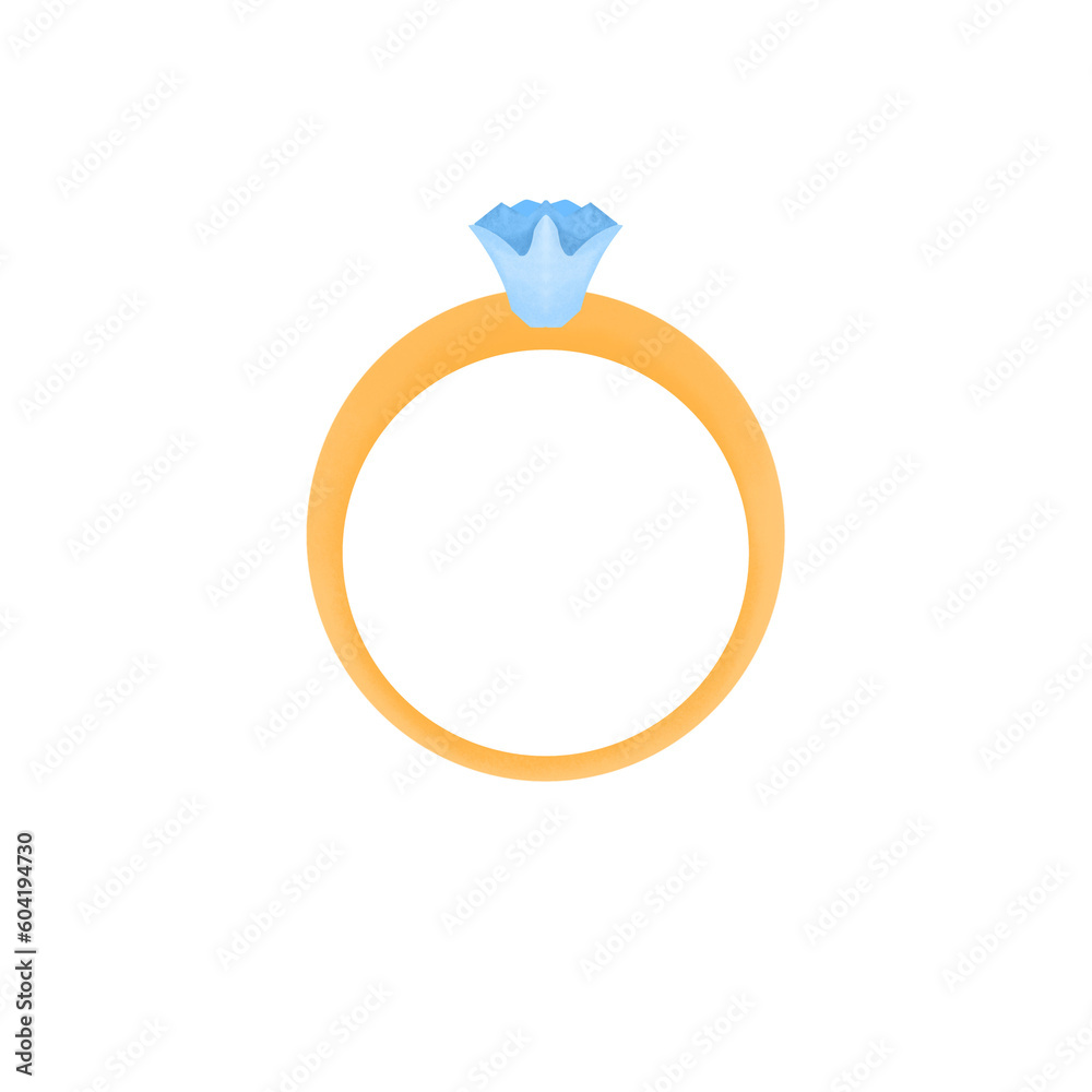 Ring hand drawing painting illustration with composition Ring hand drawing painting illustration with composition