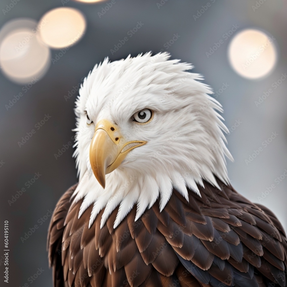 Obraz premium portrait eagle close up and flying created with AI generated