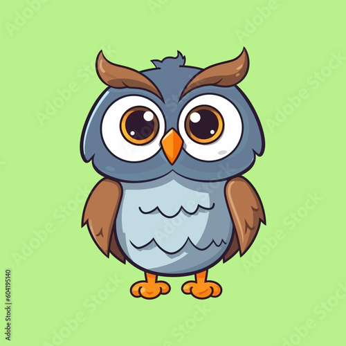 Cute cartoon owl. Vector illustration isolated on a white background