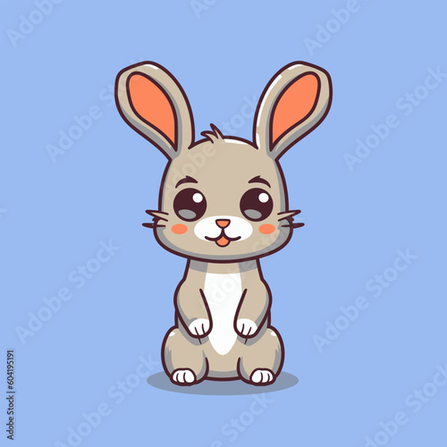 Cute cartoon bunny. Vector illustration of a rabbit © Ruqqq
