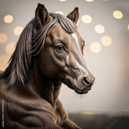 portrait horse close up created with AI generated