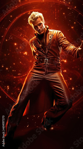 Photo realistic fantasy illustration of a magician with mystical powers. Anatomy and lighting reference. Generative AI.