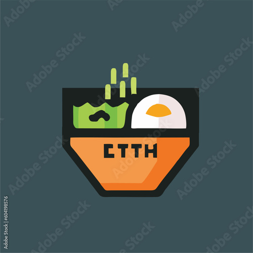 bowl of ramen noodle logo vector, logo 