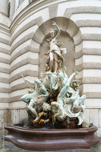 Sculpture and fountain Power at Sea (Macht Zur See) by Rudolf Weyr, Hofburg, Vienna, Austria photo