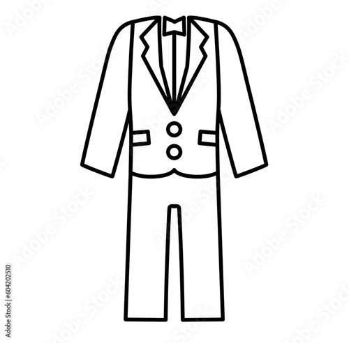Cute wedding tuxedo suit outline icon