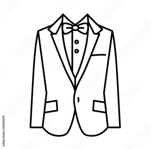 Cute wedding tuxedo suit outline icon