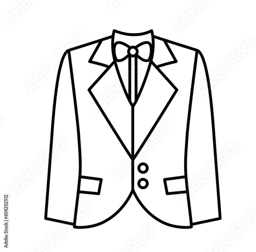 Cute wedding tuxedo suit outline icon