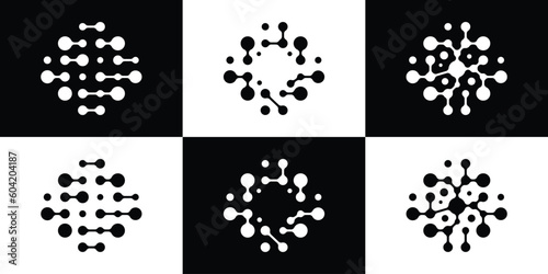 circle connection logo design technology icon vector illustration 1