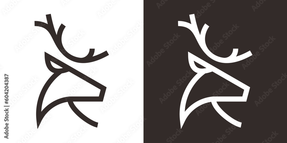 logo design head deer icon line vector illustration logo design head deer icon line vector illustration