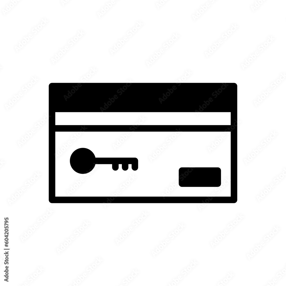 card key icon solid style vector card key icon solid style vector