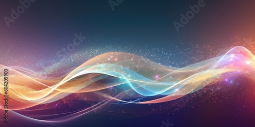 Wavy abstract shapes with glittering effect. Generative AI AIG21.