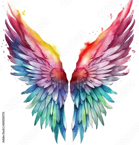 Wing watercolor transparent background © vuang