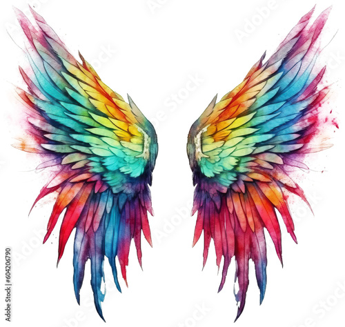 Wing watercolor transparent background